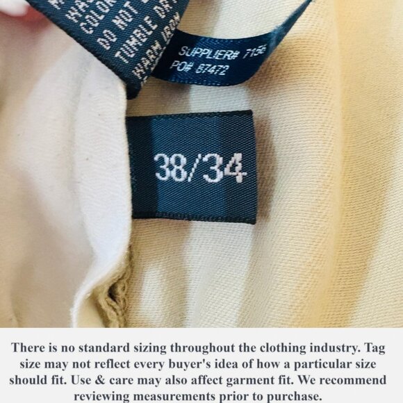 Polo by Ralph Lauren Preston Flat Front Pants Khaki Men’s Size 38 100% Cotton - Picture 8 of 11